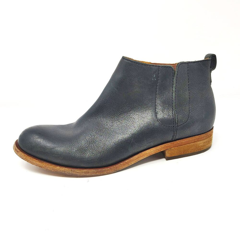 Kork Ease Shoes Womens 8 Boots Velma Leather Ankle Black Slip On